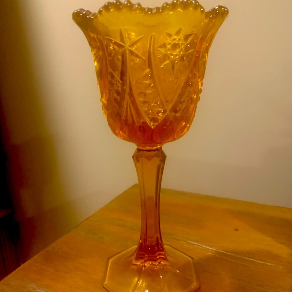 Depression Glass (Amber) candy dish